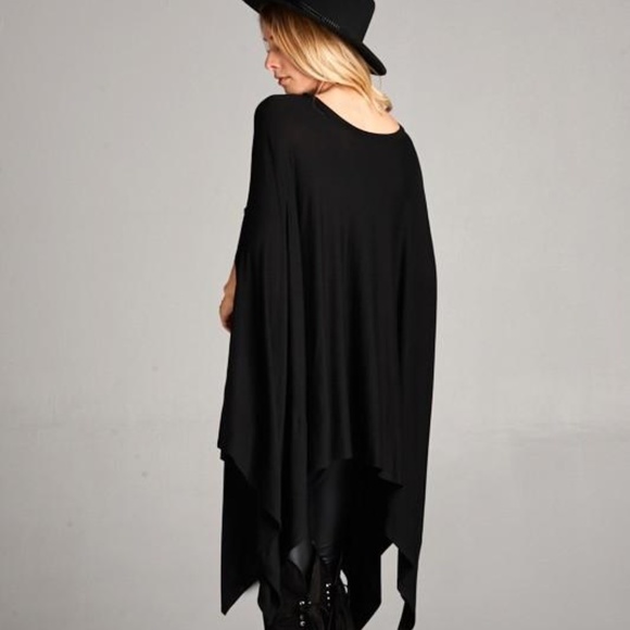 Black Boho Drape Sleeve Tunic - Picture 3 of 4